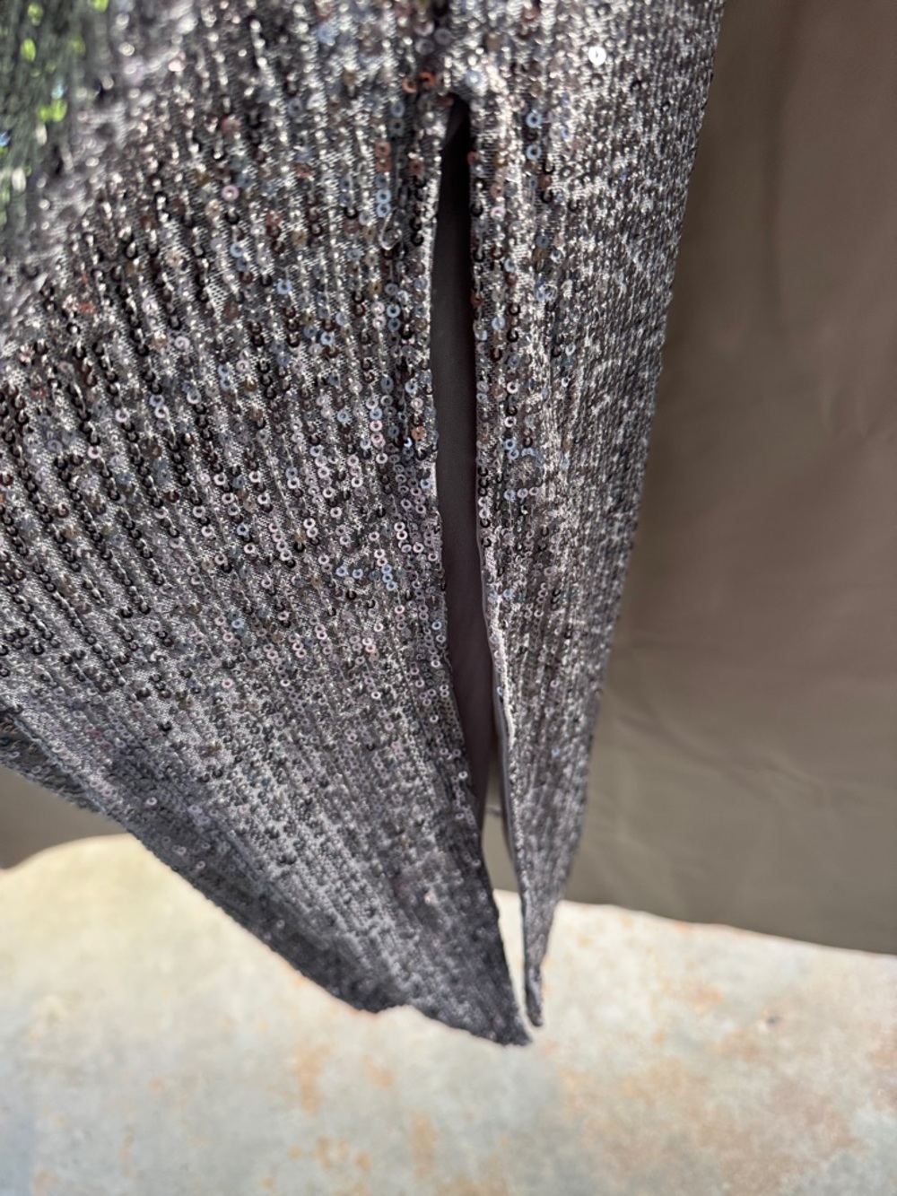 Wildfox Silver Sequined Ruched Midi Skirt - Picture 3 of 5